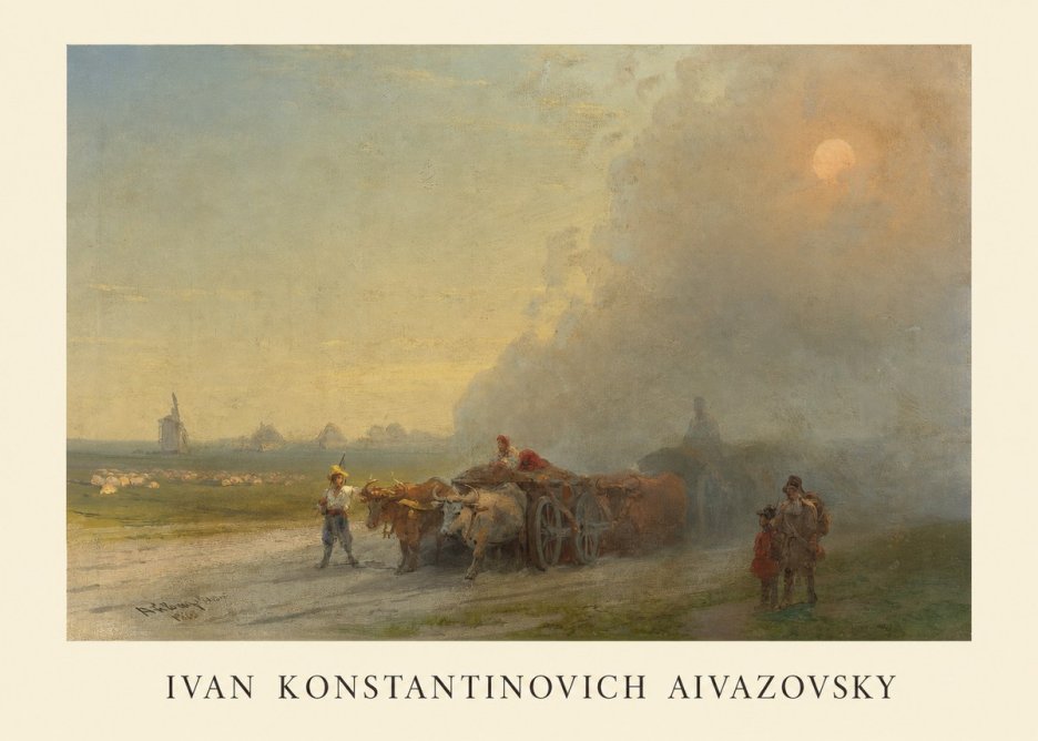 Ivan Konstantinovich Aivazovsky Landscape with Oxen No1 - Juliste