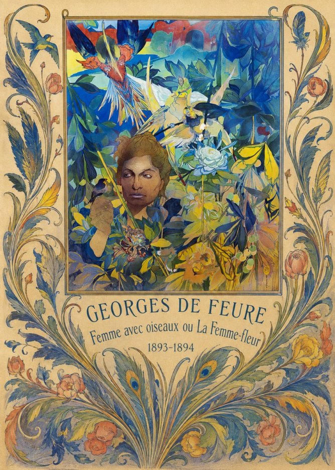 Georges de Feure Femme Avec Oiseaux Ou La Femme-fleur No5 - Juliste