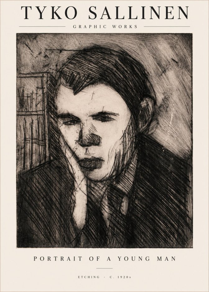 Tyko Sallinen Portrait of a Young Man No1 - Juliste