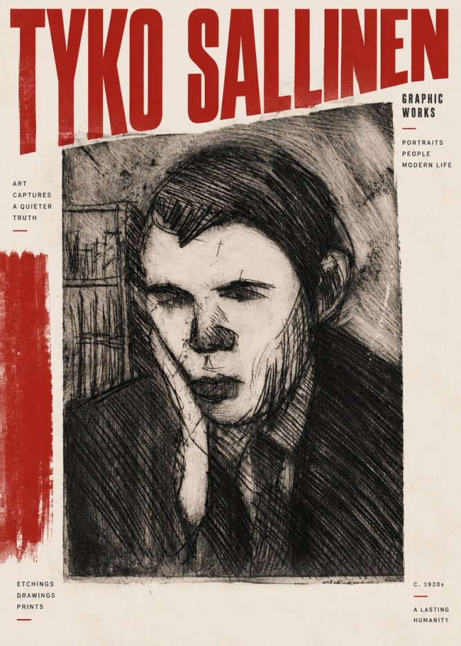 Tyko Sallinen Portrait of a Young Man No2 - Juliste