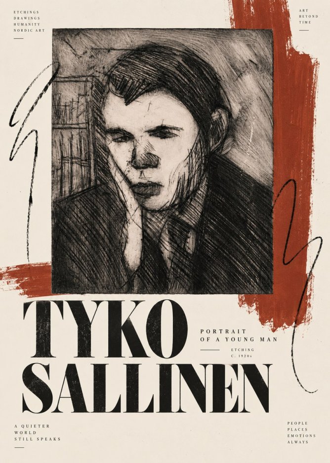 Tyko Sallinen Portrait of a Young Man No6 - Juliste