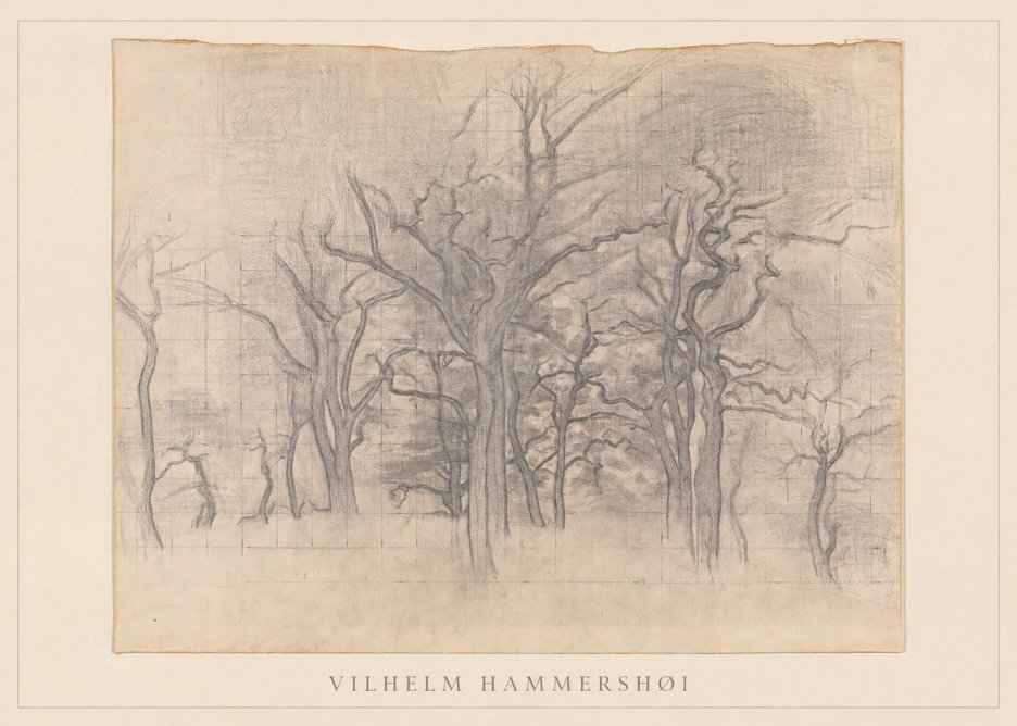 Vilhelm Hammershøi Oak Trees No2 - Juliste