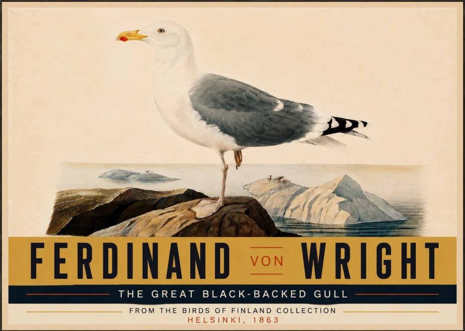 Ferdinand von Wright The Great Black-backed Gull No6 - Juliste