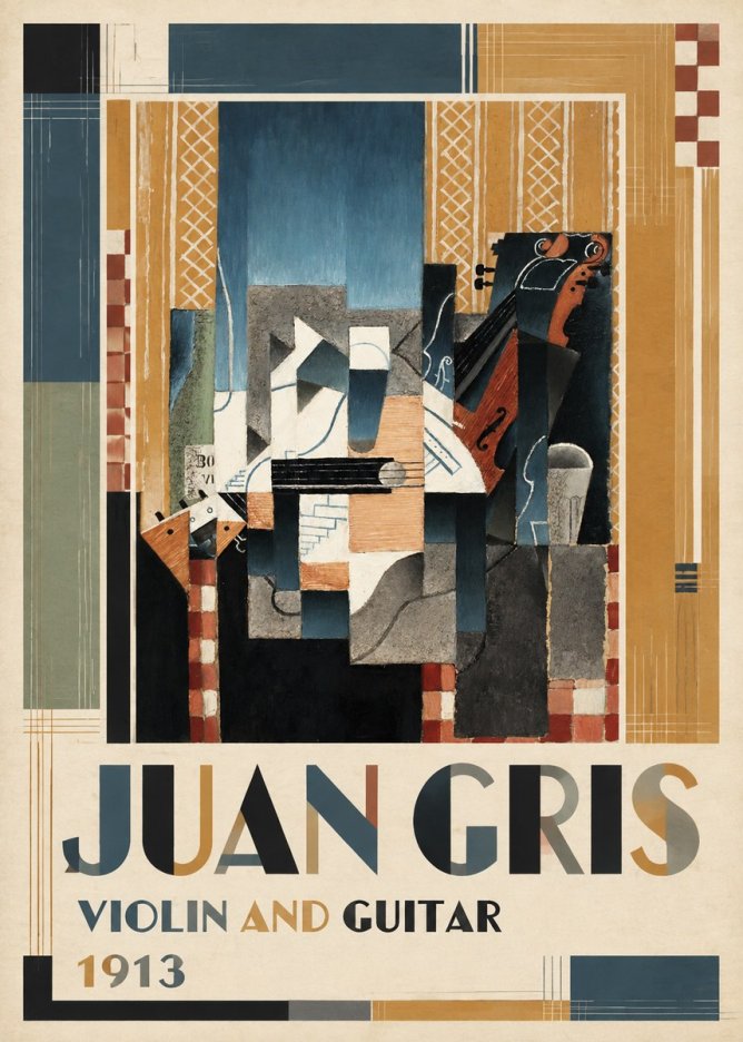 Juan Gris Violin and Guitar I No1 - Juliste