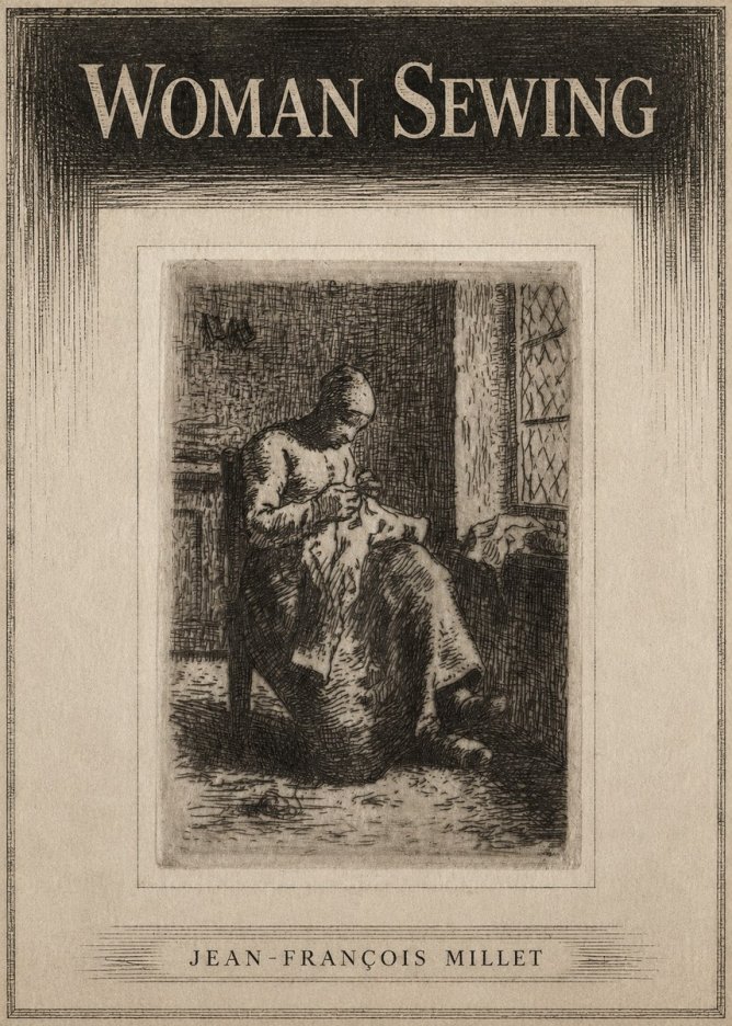 Jean-François Millet Woman Sewing No3 - Juliste