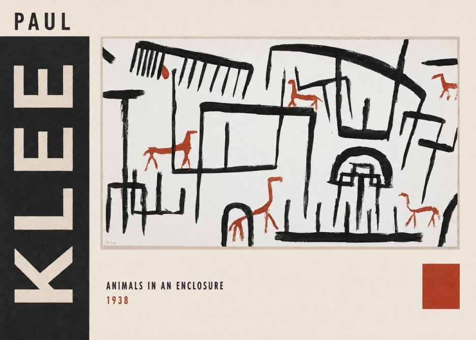 Paul Klee Animals in an Enclosure No3 - Juliste