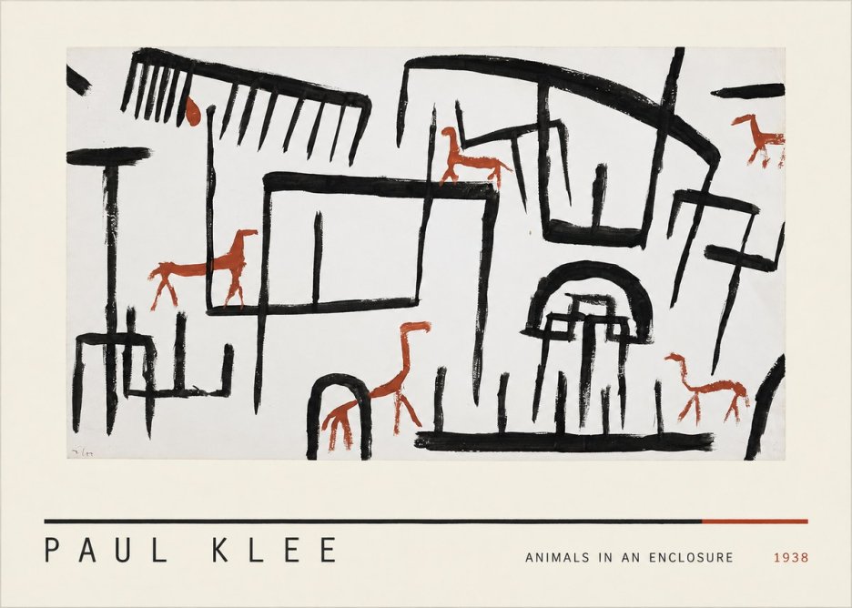 Paul Klee Animals in an Enclosure No4 - Juliste