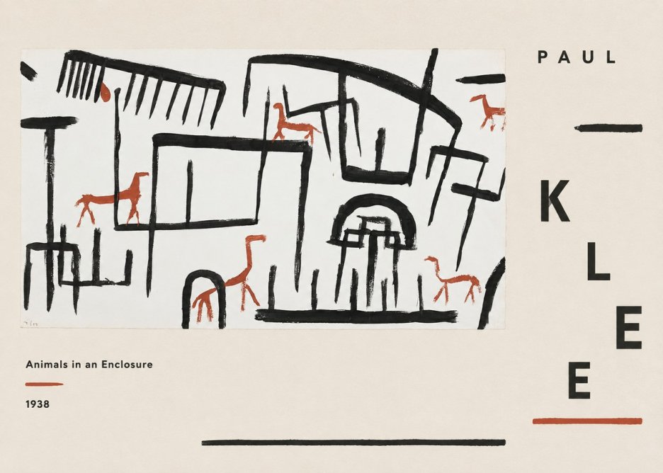 Paul Klee Animals in an Enclosure No6 - Juliste