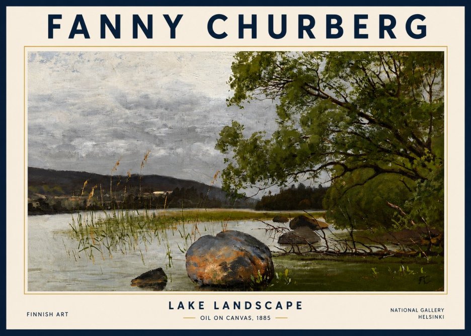 Fanny Churberg Lake Landscape No3 - Juliste
