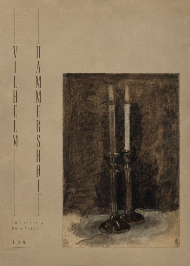 Vilhelm Hammershøi Two Candles on a Table No4 - Juliste