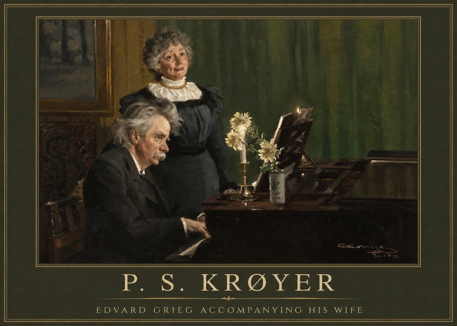 P.S. Krøyer Edvard Grieg Accompanying His Wife No1 - Juliste