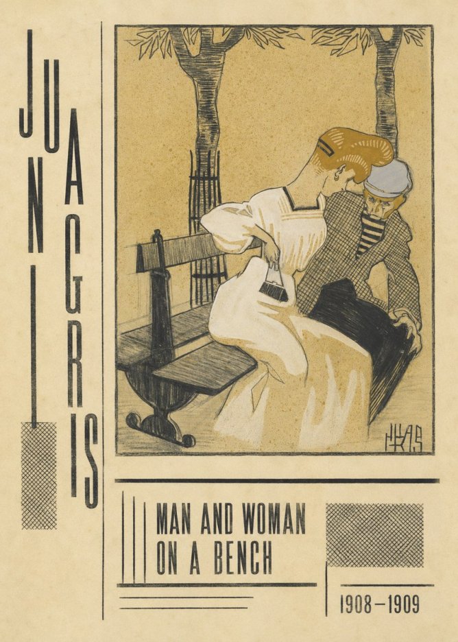 Juan Gris Man and Woman on a Bench No3 - Juliste