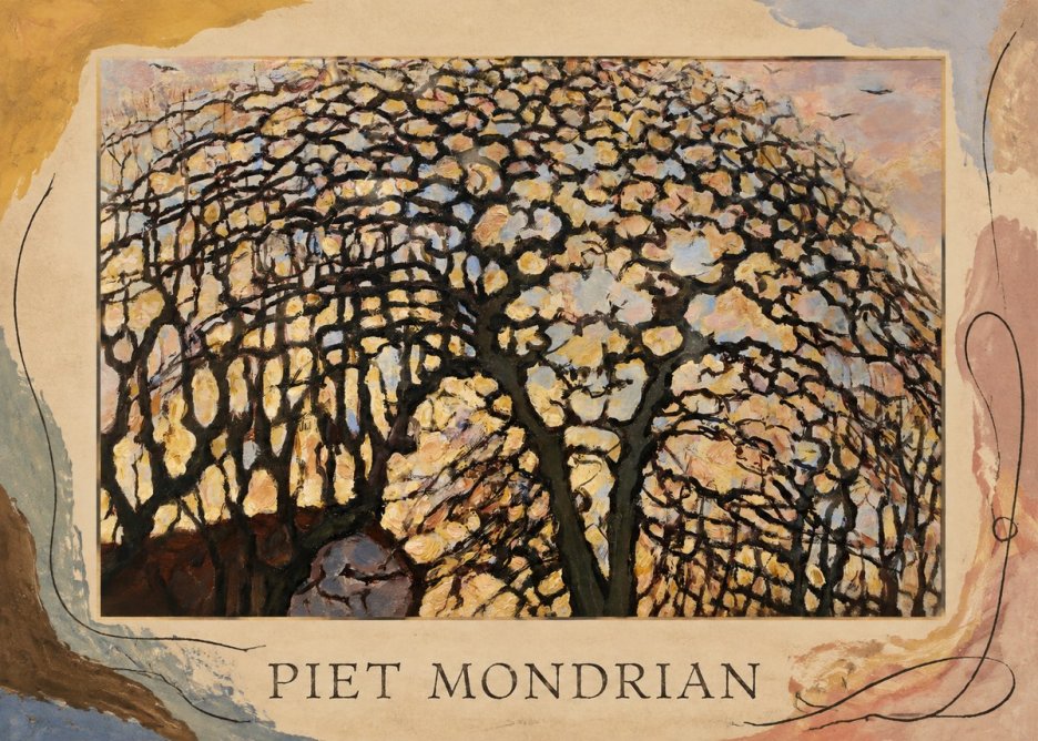 Piet Mondrian Avond (Evening); the Red Tree No5 - Juliste
