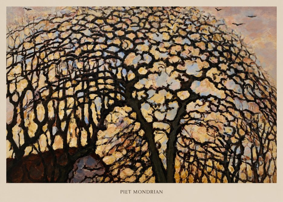 Piet Mondrian Avond (Evening); the Red Tree No6 - Juliste