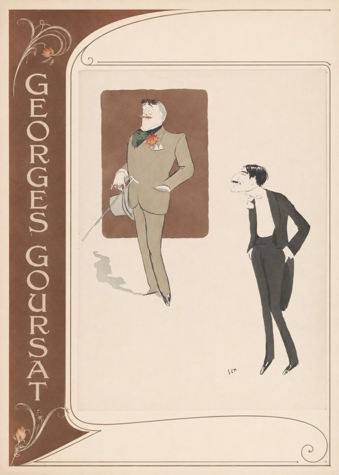 Georges Goursat Two Stylish Gentlemen No2 - Juliste