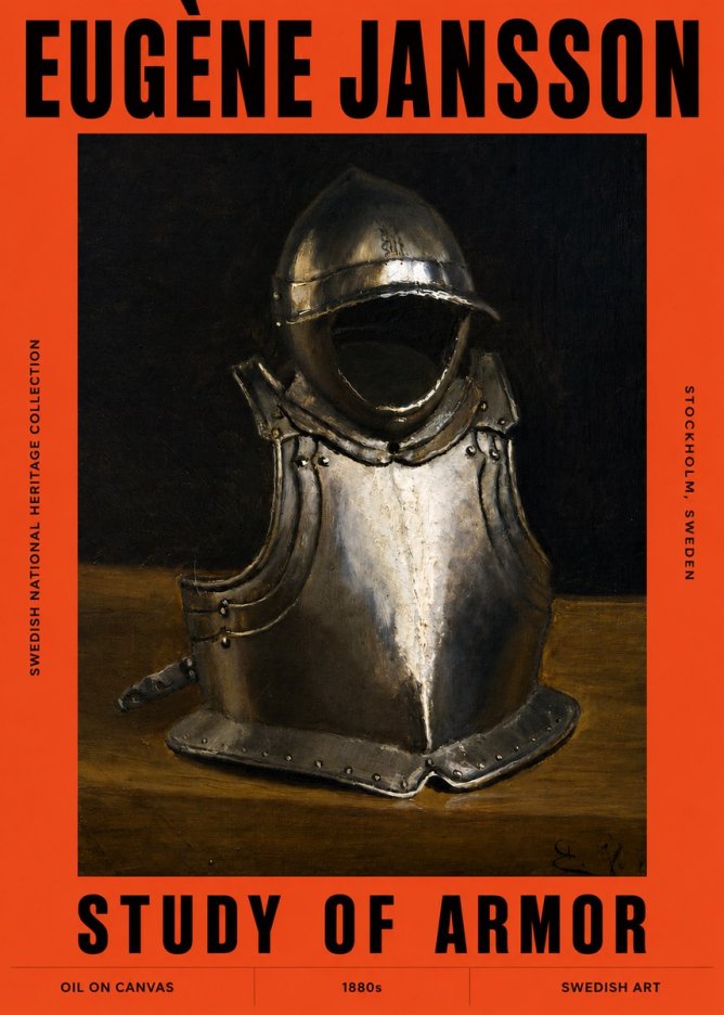 Eugène Jansson Study of Armor No2 - Juliste