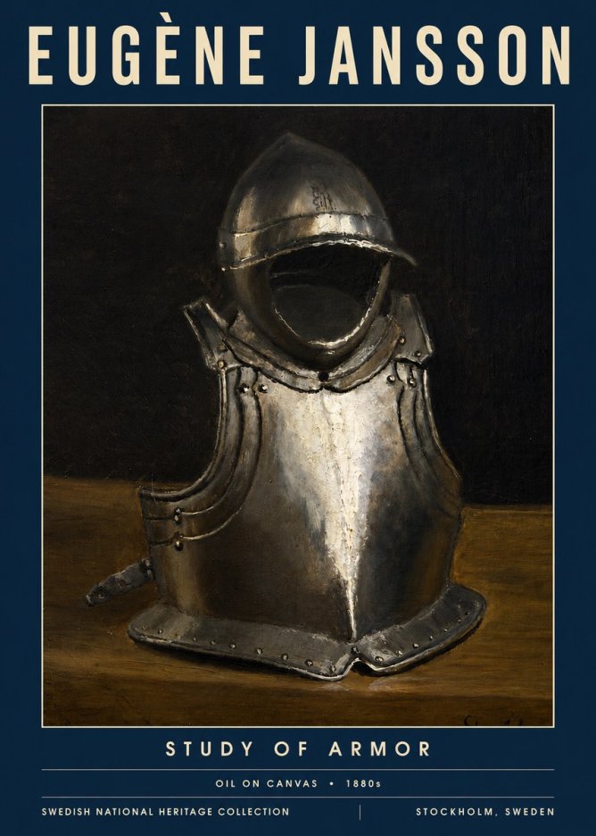 Eugène Jansson Study of Armor No3 - Juliste