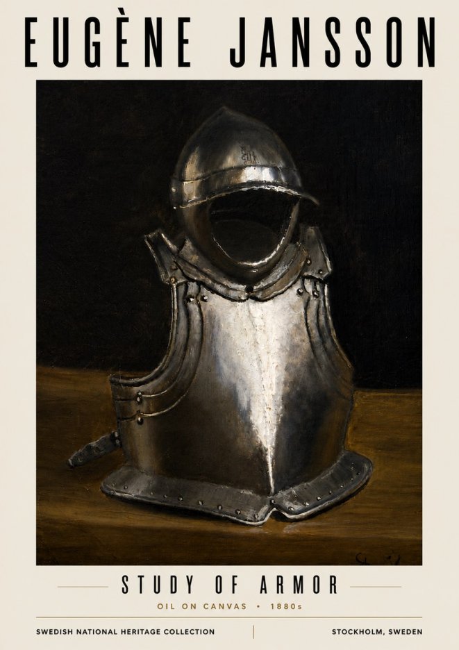 Eugène Jansson Study of Armor No5 - Juliste