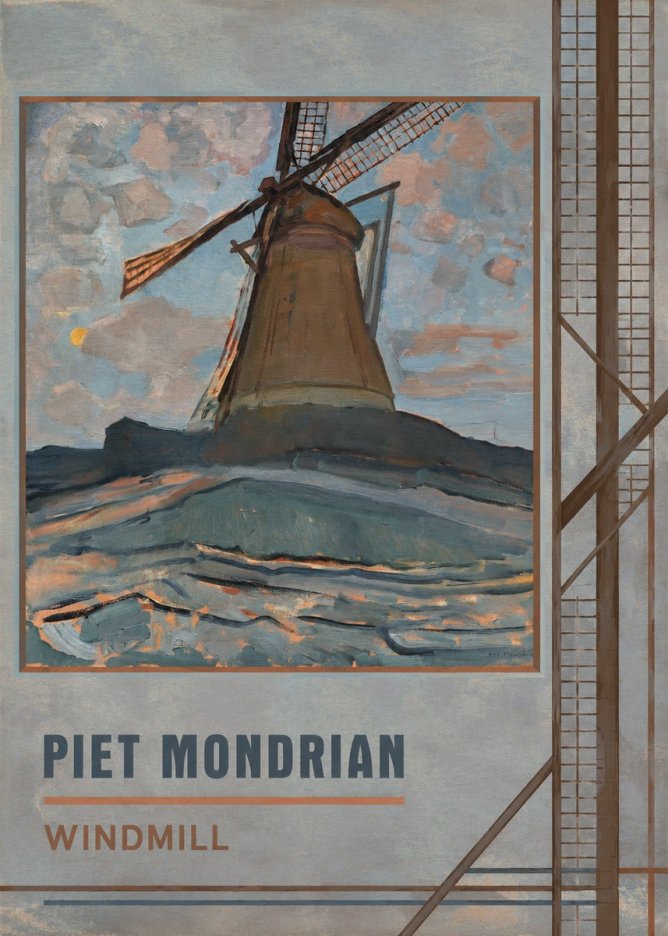 Piet Mondrian Windmill No5 - Juliste