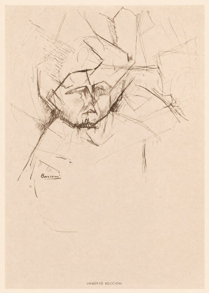 Umberto Boccioni Head Study No6 - Juliste