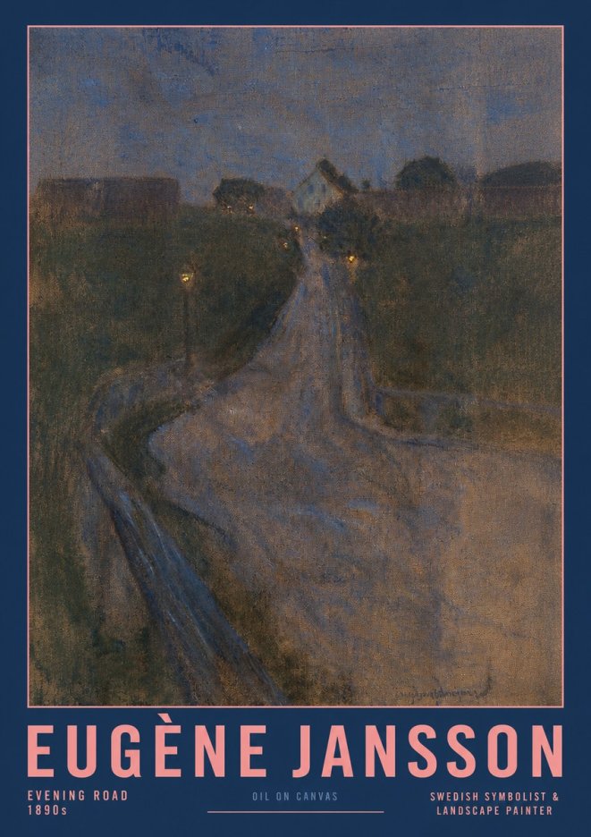 Eugène Jansson Evening Road No2 - Juliste