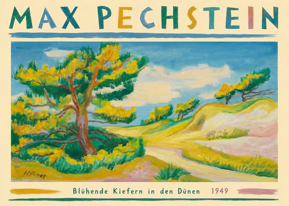 Max Pechstein Blühende Kiefern in Den Dünen No3 - Juliste