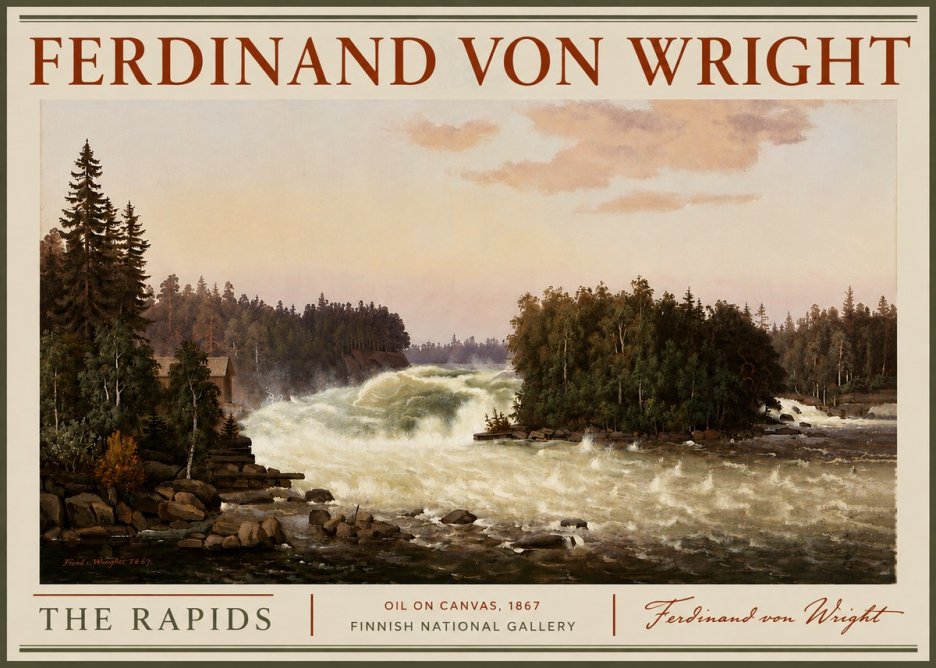 Ferdinand von Wright The Rapids No6 - Juliste
