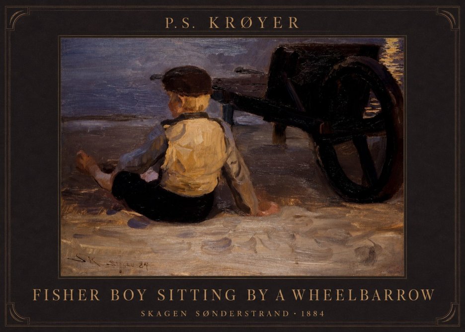 P.S. Krøyer Fisher Boy Sitting by a Wheelbarrow No5 - Juliste