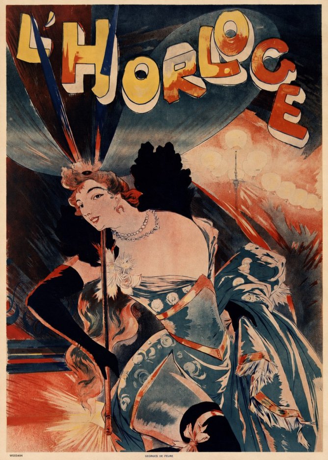Georges de Feure L'horloge Naya No5 - Juliste