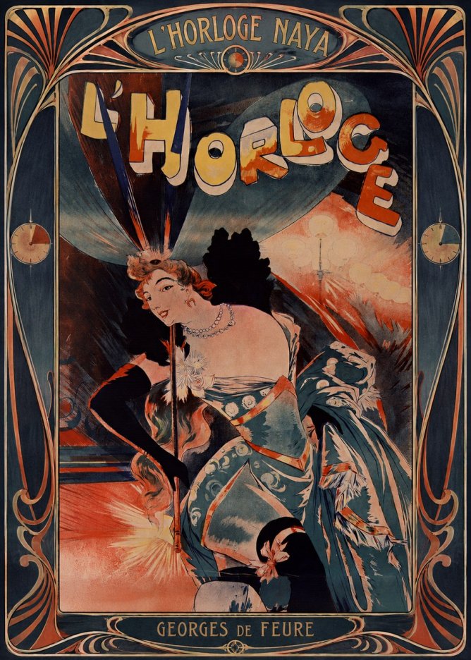 Georges de Feure L'horloge Naya No6 - Juliste