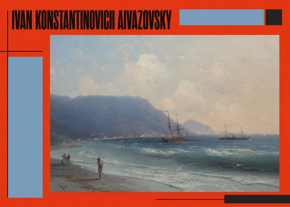 Ivan Konstantinovich Aivazovsky A Coastal View with Fishing Figures No2 - Juliste