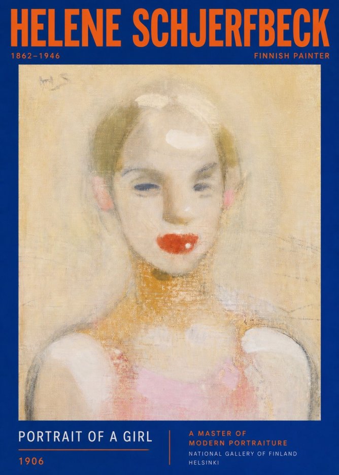 Helene Schjerfbeck Portrait of a Girl No3 - Juliste