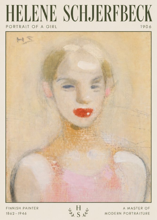 Helene Schjerfbeck Portrait of a Girl No4 - Juliste