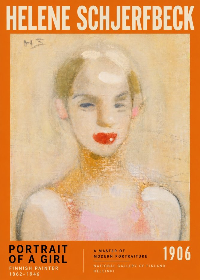 Helene Schjerfbeck Portrait of a Girl No6 - Juliste