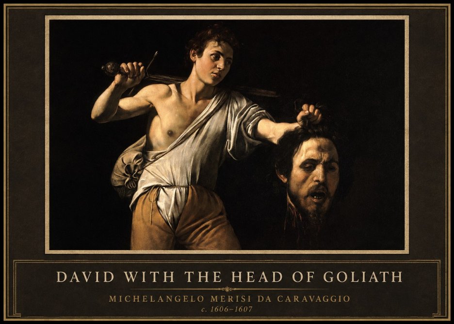 Michelangelo Merisi da Caravaggio David with the Head of Goliath V No1 - Juliste