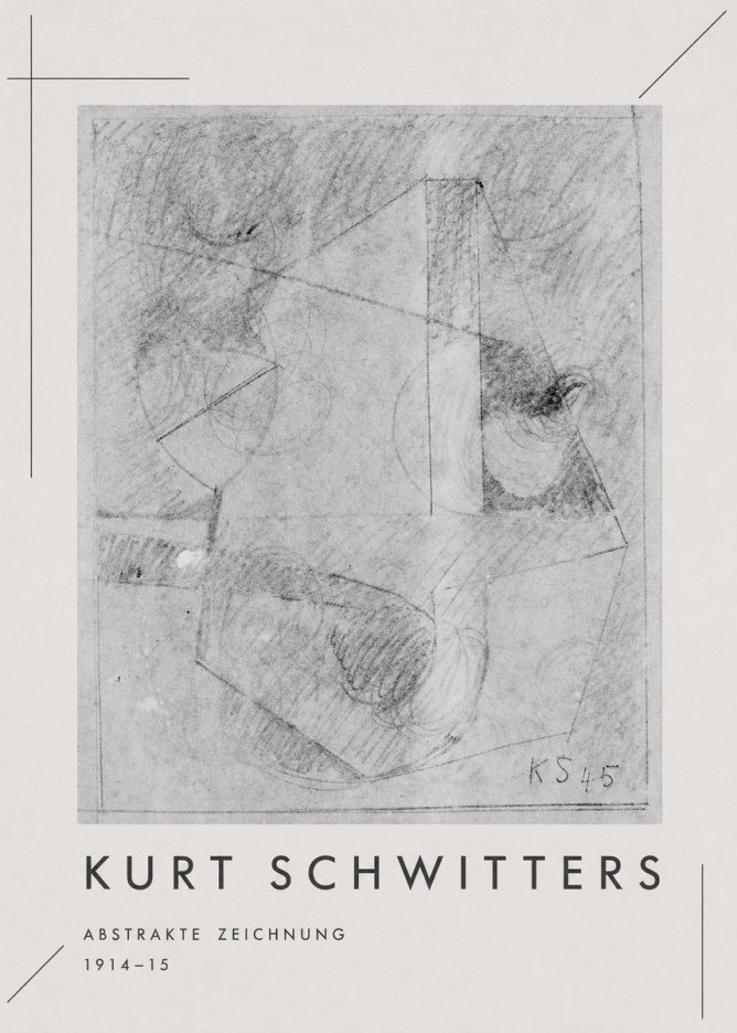 Kurt Schwitters Abstrakte Zeichnung No1 - Juliste