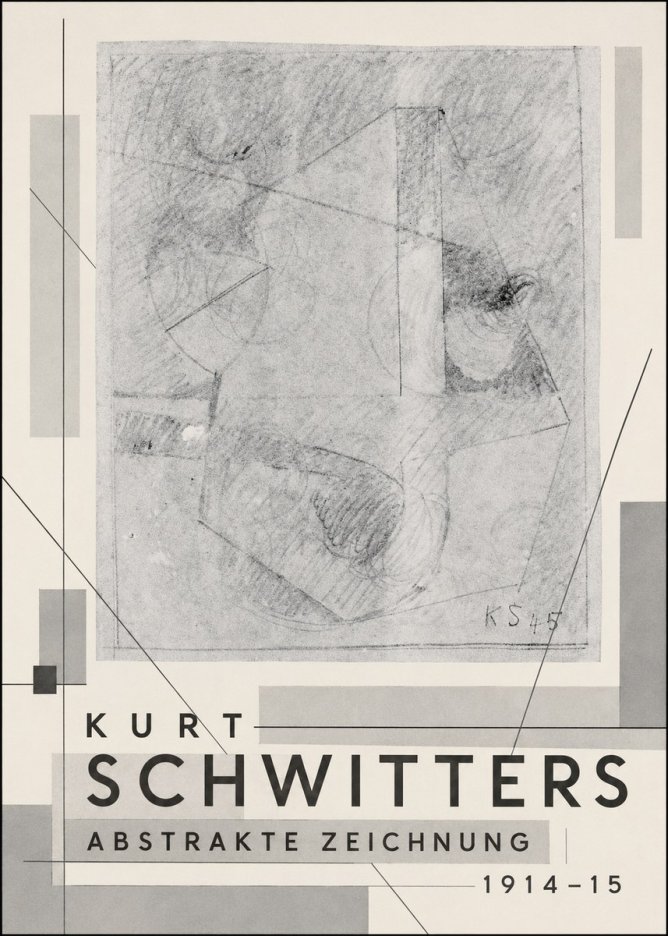 Kurt Schwitters Abstrakte Zeichnung No3 - Juliste