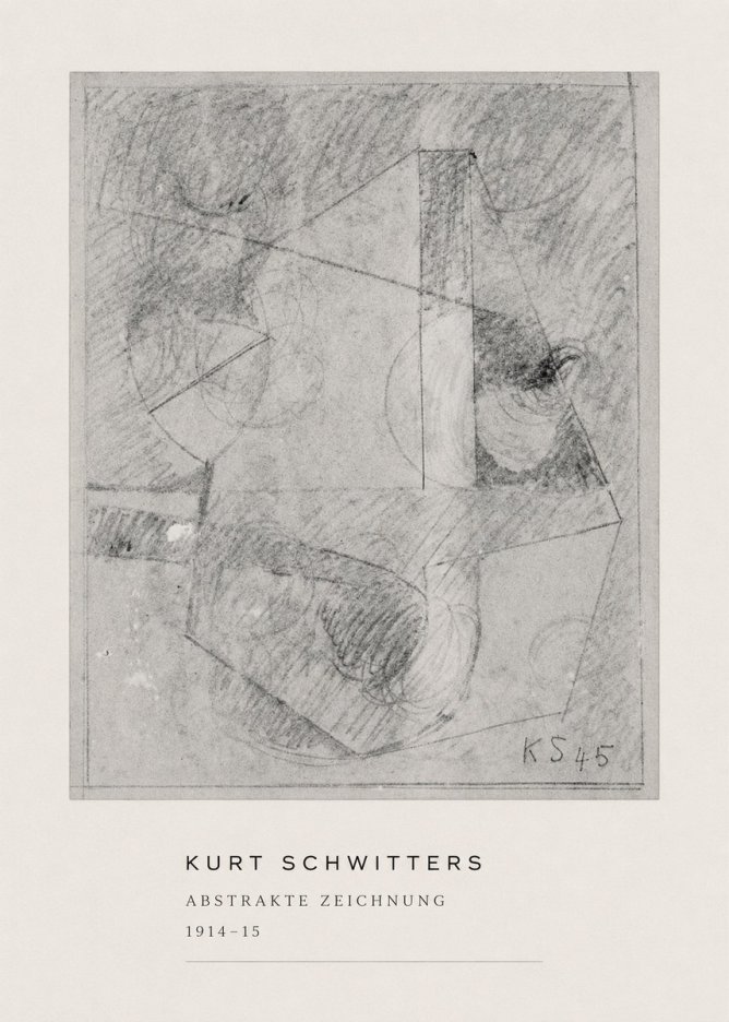 Kurt Schwitters Abstrakte Zeichnung No4 - Juliste