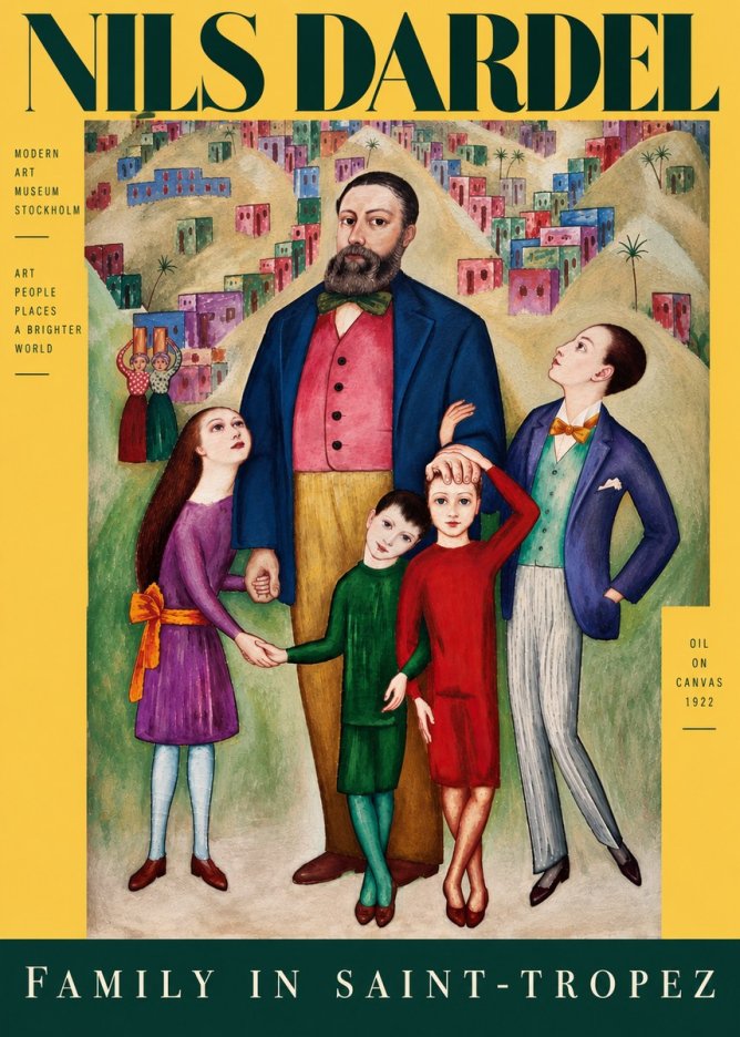 Nils Dardel Family in Saint-tropez No5 - Juliste