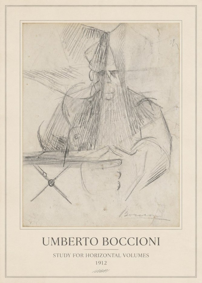 Umberto Boccioni Study for Horizontal Volumes No3 - Juliste