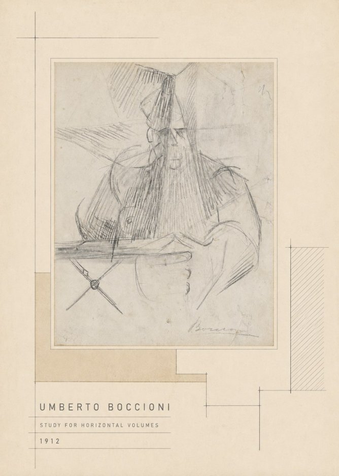 Umberto Boccioni Study for Horizontal Volumes No5 - Juliste