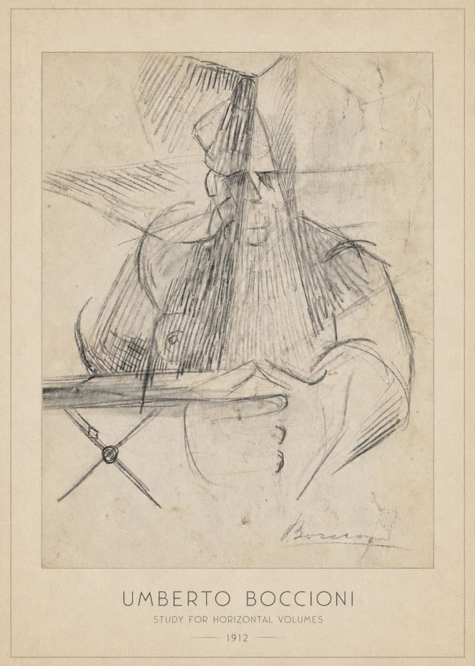 Umberto Boccioni Study for Horizontal Volumes No6 - Juliste