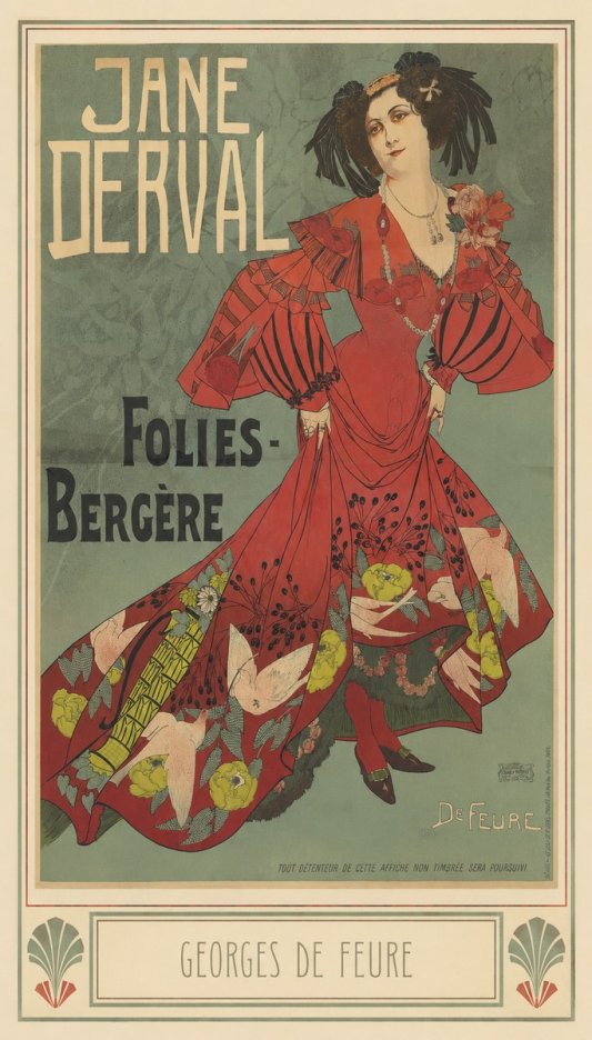 Georges de Feure Jane Derval - Folies-bergère III No3 - Juliste