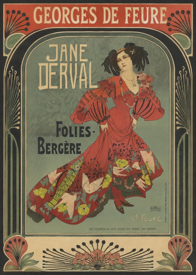 Georges de Feure Jane Derval - Folies-bergère III No4 - Juliste