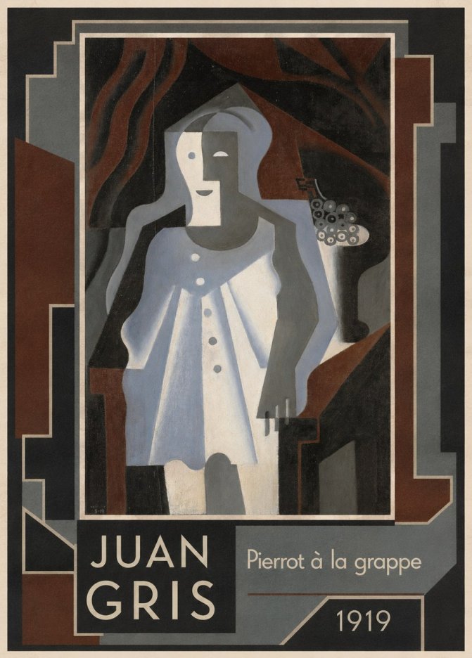 Juan Gris Pierrot À La Grappe No1 - Juliste