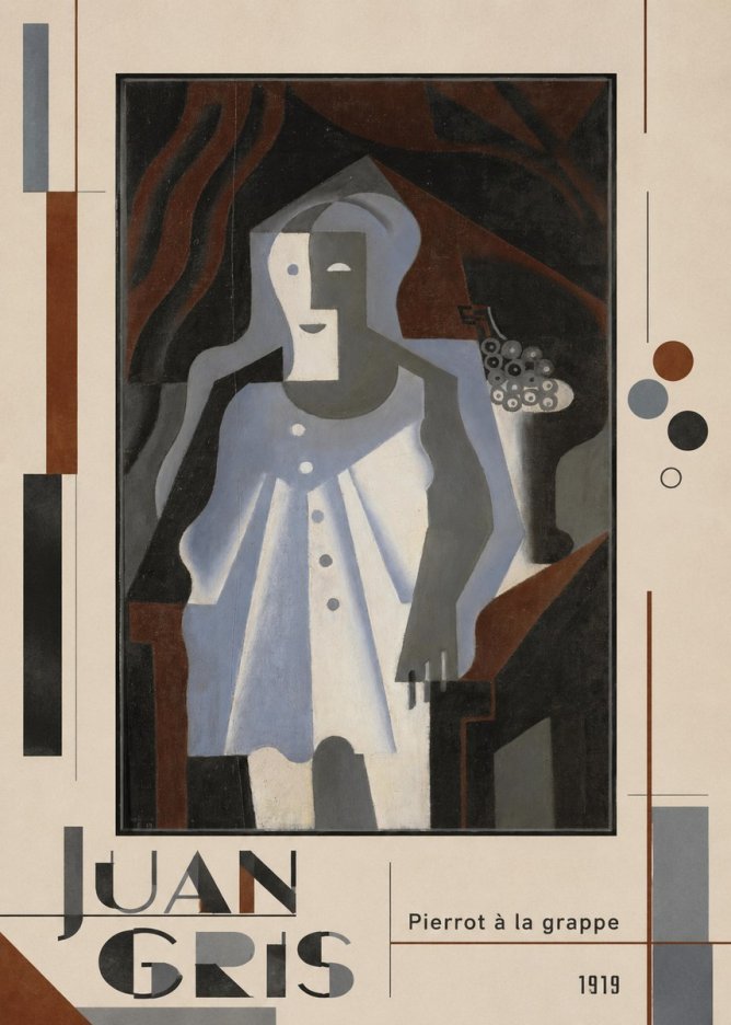 Juan Gris Pierrot À La Grappe No3 - Juliste