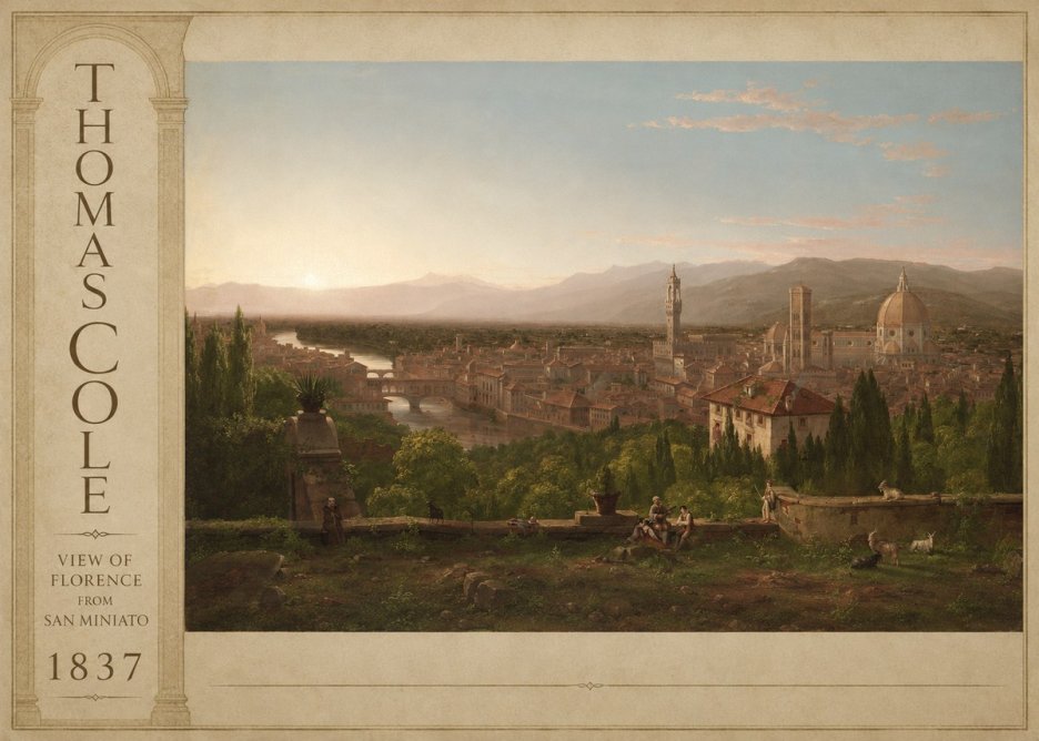 Thomas Cole View of Florence from San Miniato No2 - Juliste