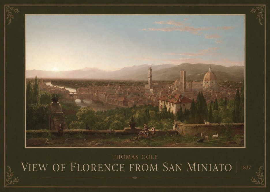 Thomas Cole View of Florence from San Miniato No3 - Juliste