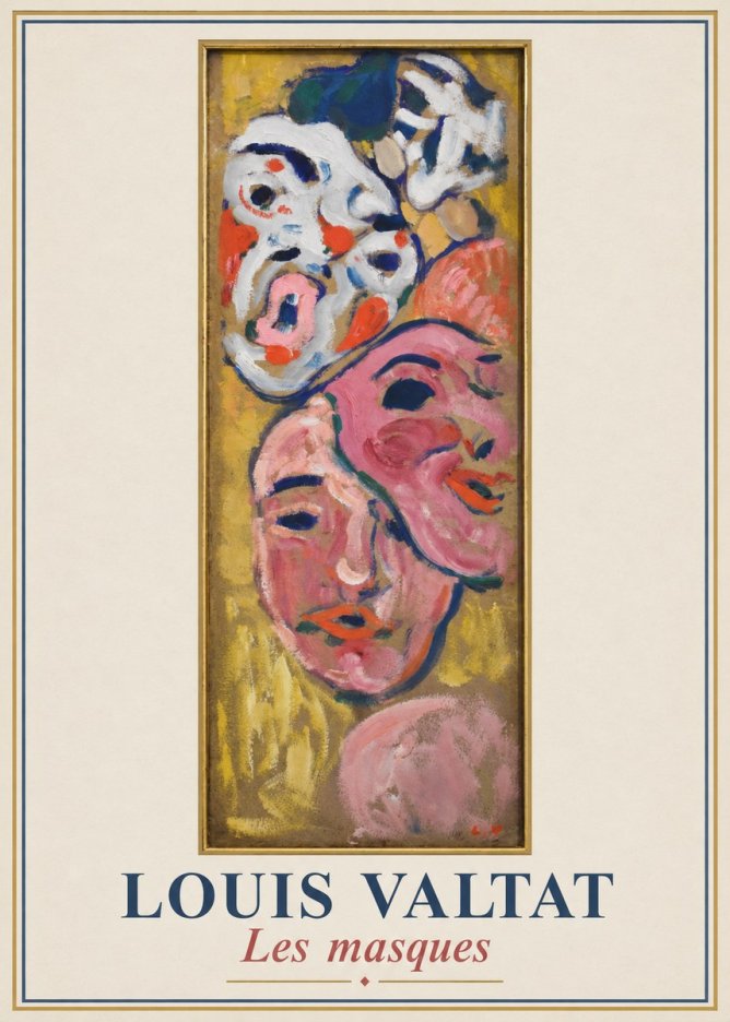 Louis Valtat Les Masques No1 - Juliste