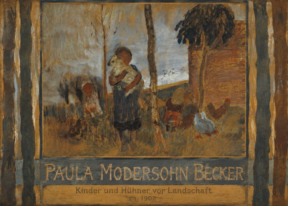 Paula Modersohn-Becker Kinder Und Hühner Vor Landschaft No3 - Juliste